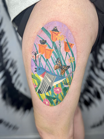 tattoo,aces,high,alex,rockoff,alexrockoff,west,palm,beach,traditional,neotraditional,beetle,beatle,flower,sunflower,floral,color