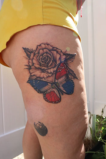 tattoo,aces,high,alex,rockoff,alexrockoff,west,palm,beach,traditional,neotraditional,beetle,beatle,flower,sunflower,floral,color